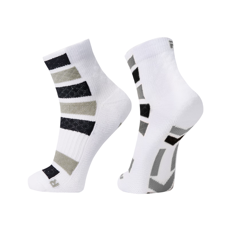 Taan Children's Badminton Sports Socks with Thick Terry Cotton Bottom, T609 White And Black, 2 Pairs Per Pack