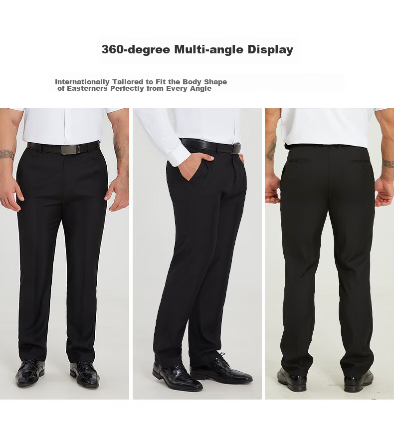 Dibinze Large Size Dress Pants for Men, Plus-Size Business Formal Wear, Loose Straight-Leg Black Suit Trousers for Overweight Men, Black, 9XL 4