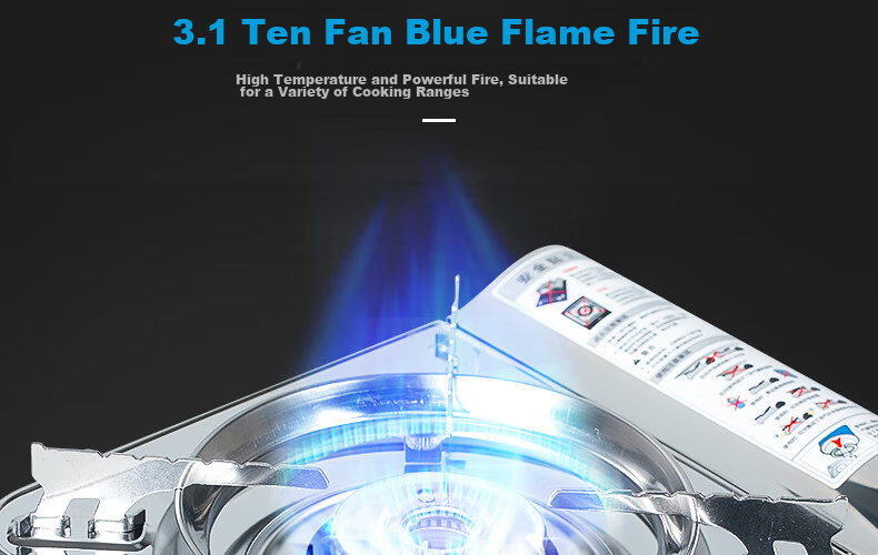 Jauto MAXSUN Portable Cassette Stove MS-3800DFS Outdoor Barbecue Butane Gas Stove, Silver Gray 10