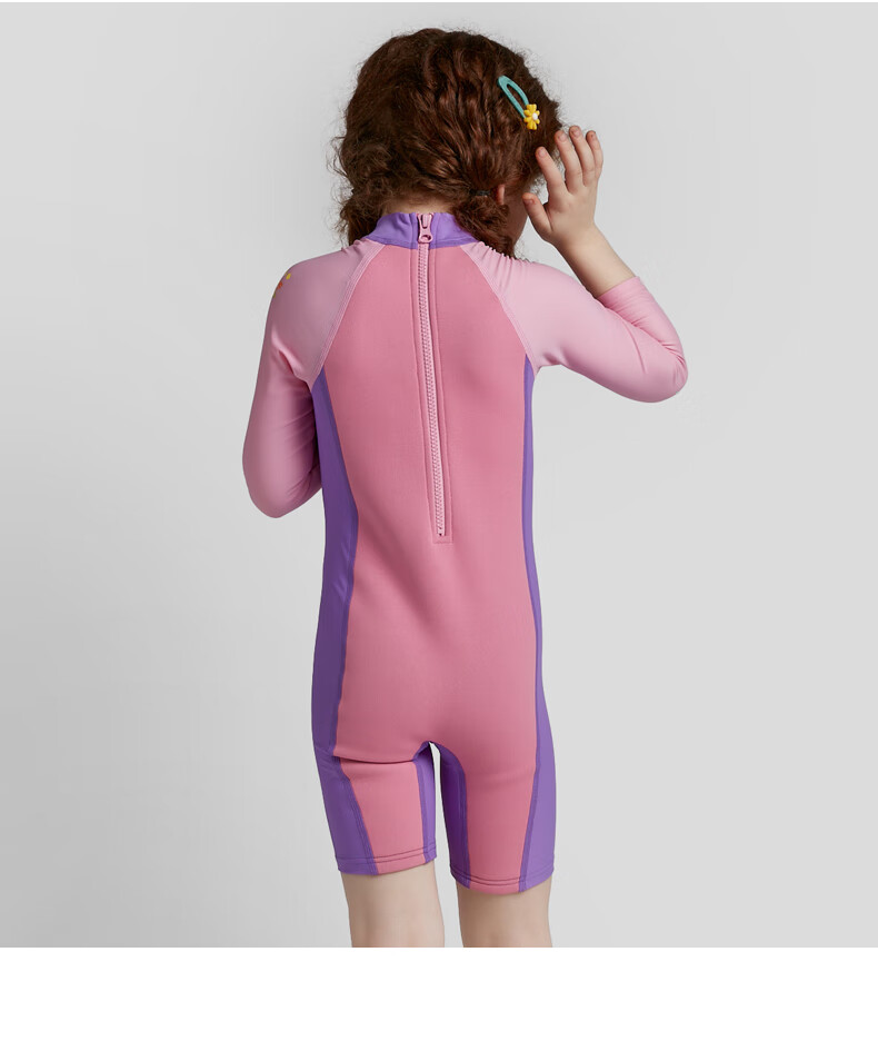 Arena Children's Long-Sleeve Swimsuit with Shorts, One-Piece Swimwear for Older Kids, Sun Protection, Chlorine-Resistant, Quick-Drying, Professional Training, Vacation, Hot Springs 4