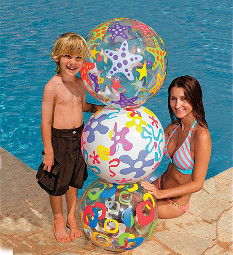 INTEX Underwater World Beach Ball, Four-Color Transparent Beach Ball Children's Toy Ball 32cm Pattern Randomly Sent 59040 3