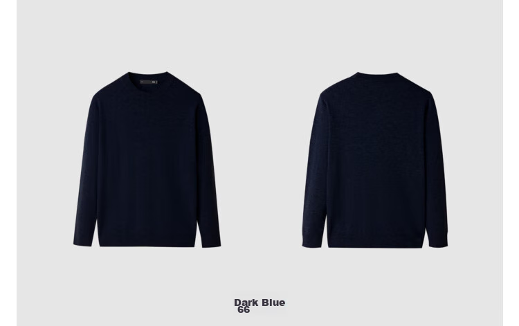 HLA Long-Sleeve Knit Sweater for Men, Lightweight Business Pure Wool Thermal Undershirt for Winter 21