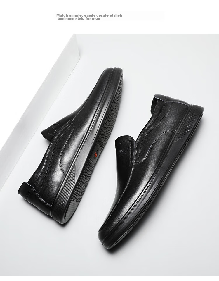 CARTELO Leather Shoes for Men, Slip-On, Casual Business Style, New Soft-Soled Formal Shoes for Middle-Aged Fathers, Breathable for Autumn And Winter Seasons 11