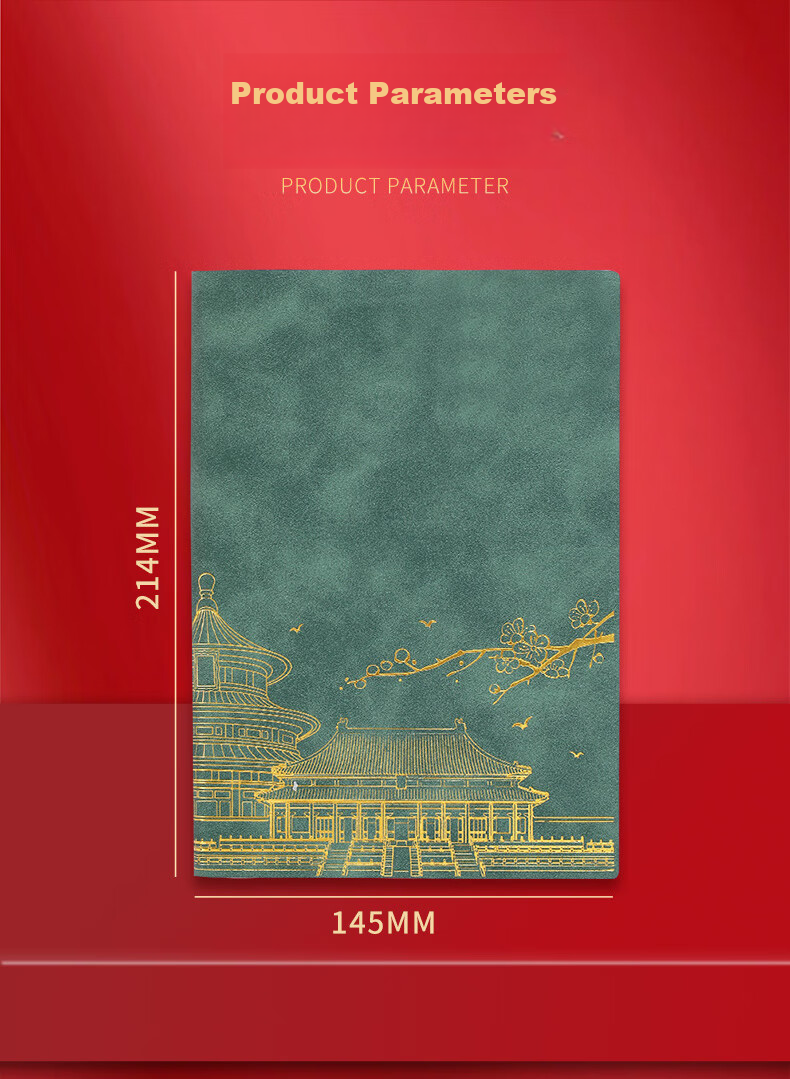 Faramon Notebook A5, National Trend High-Quality Thick Journal, Work Diary, Study Meeting Record Book, Business Office Notebook, Customizable for Enterprises, Round Button - Gree 7