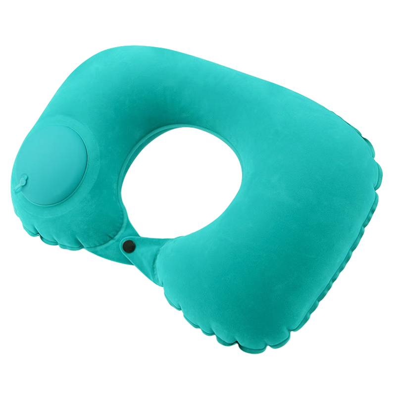 JiaTu Inflatable U-Shaped Travel Pillow Portable Airplane Train High-Speed Rail Neck Support Inflatable Pillow - Flocked Green