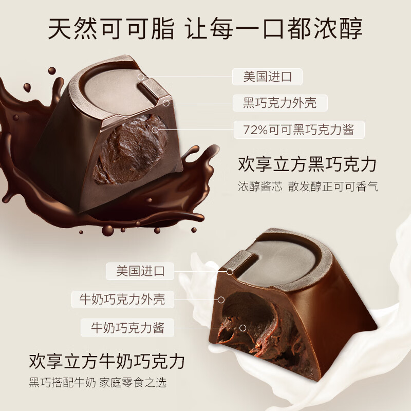 歌帝梵（Godiva）欢享立方牛奶巧克力40颗310g 婚礼喜糖 休闲零食 送女友 伴手礼