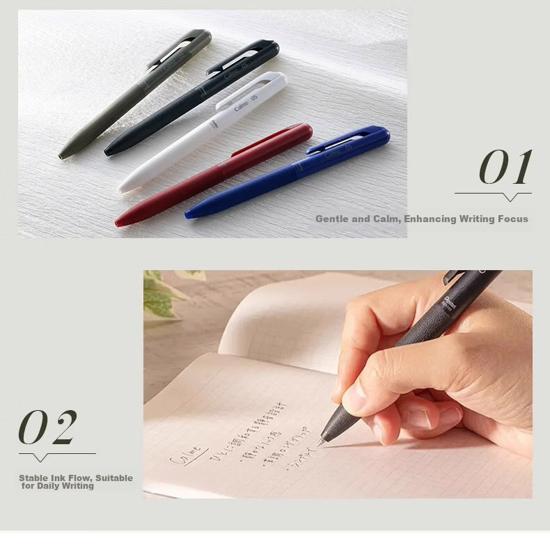 Pentel Sanzhe Yicheng Co-Branded Medium Oil Pen 0.5mm, Business Office Multi-Functional Ballpoint Pen (Refill XBXS5-A), BXAC35W Pure White Barrel 7