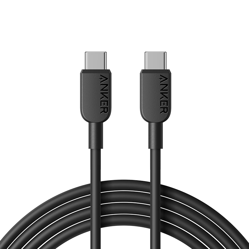 ANKE 60W Apple 18 Charger Cable, Dual-Head Type-C Compatible with IPhone 17 Pro Max 16, IPad/Mac Computers, Huawei Phones, Fast Charging Data Cable, 1.8m Black