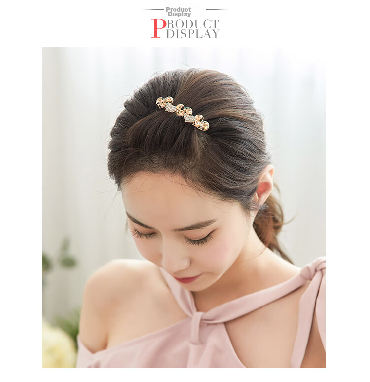CHIMERA High-End Crystal Hair Clip, Barrette for Women, Half-Up Bun, Back of Head Cross Clip, Straight Clip, Birthday Gift for Girls 4