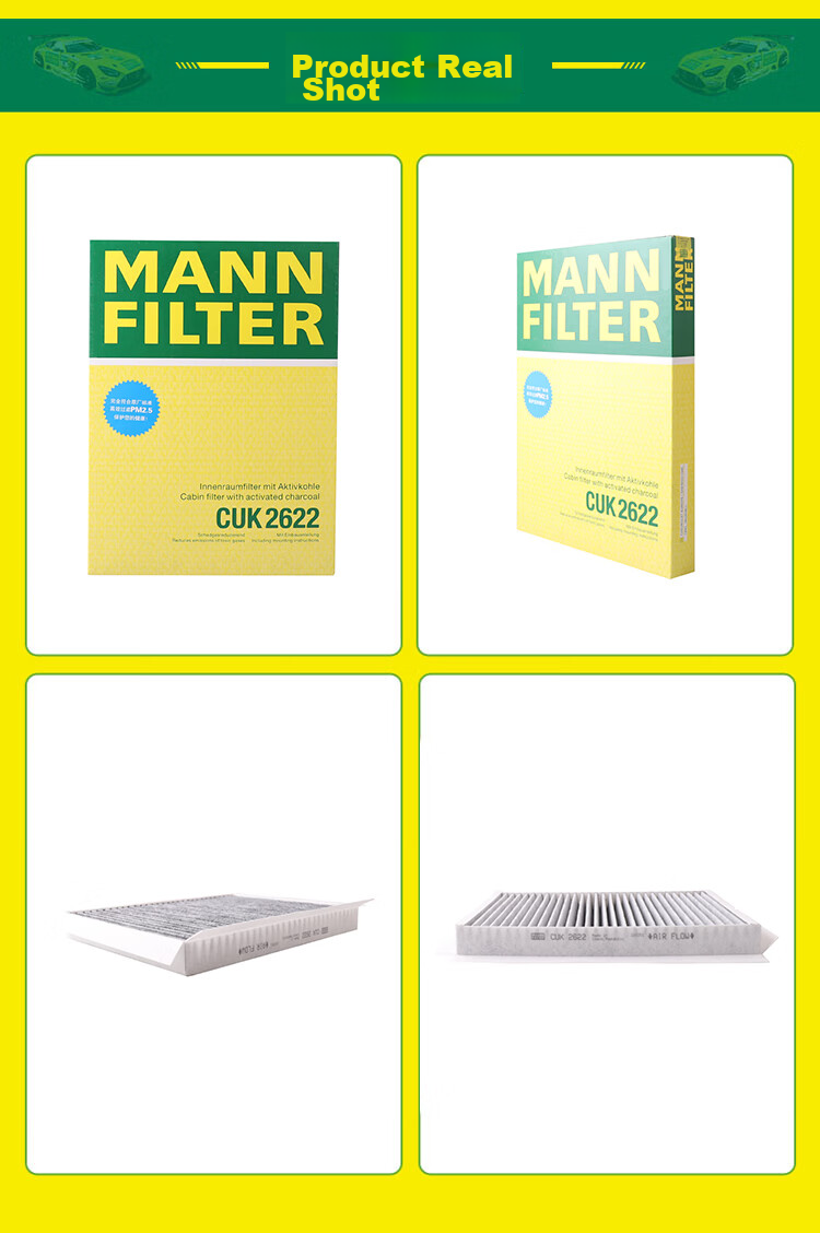 MANNFILTER Activated Carbon Air Conditioning Filter Element/CUK2622 for Kappa 2.4, 3.2 Andela 2.4/3.2 V6 9