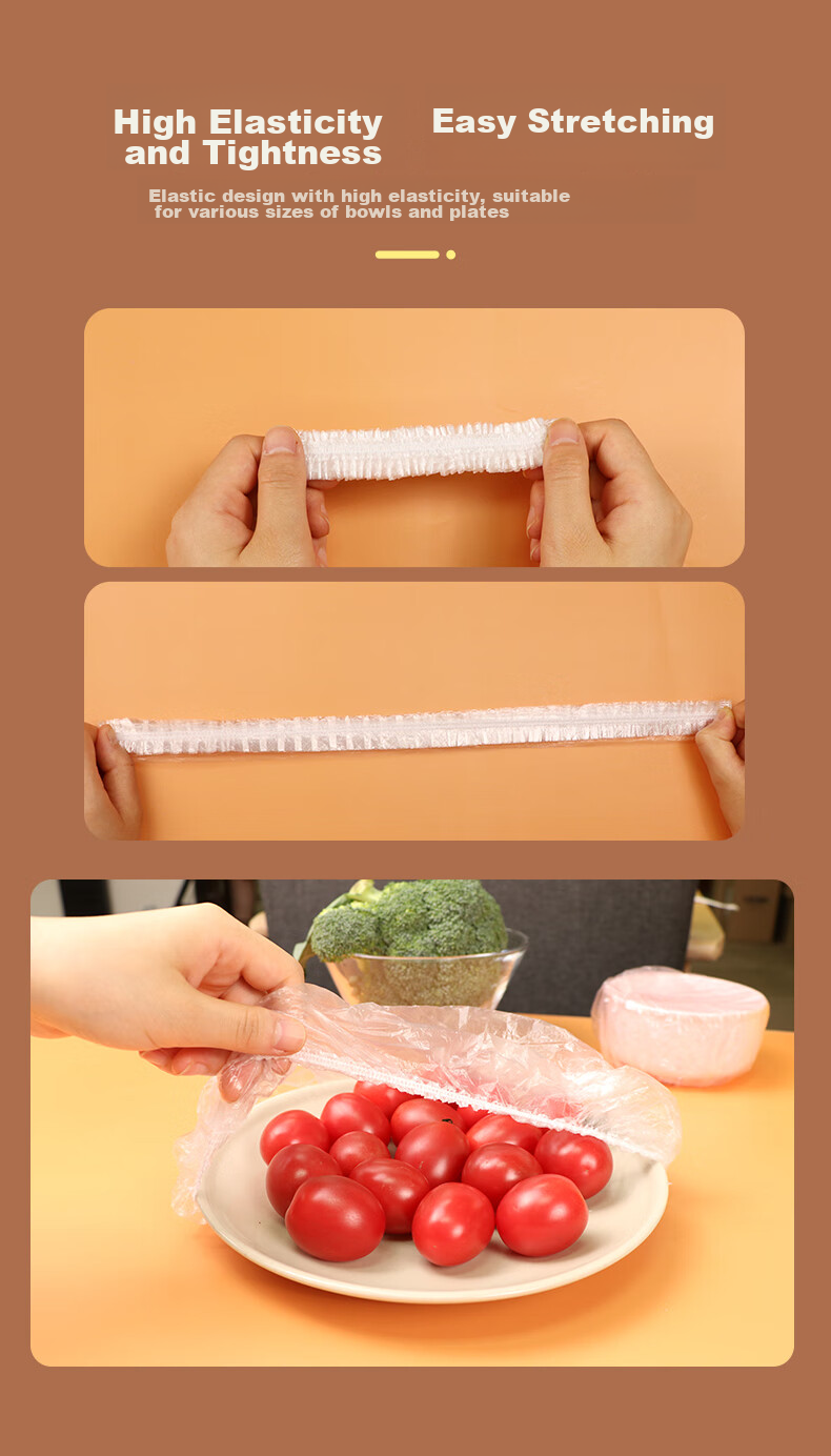 Jiecheng Disposable Food Wrap Covers, Food Grade Dust Covers, 100 Pieces, High Compatibility with Tableware 11