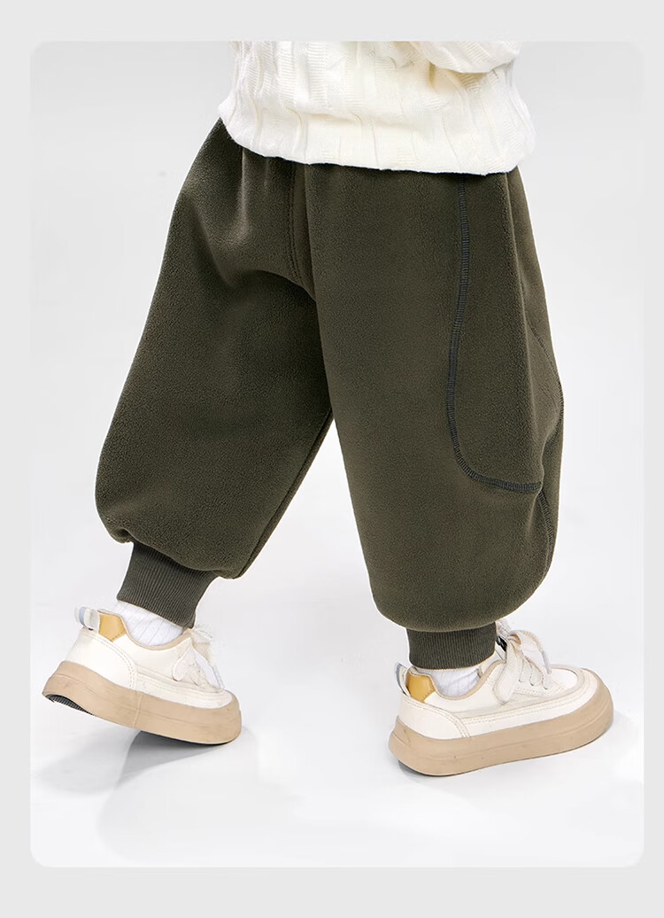 Ciciibear Anti-Pilling Static-Resistant Double-Sided Fleece Thickened Warm Pants for Baby Boys Winter 13