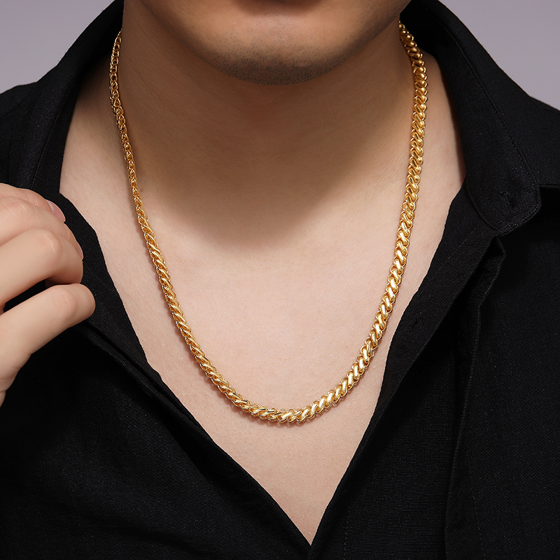 潮宏基chjjewellery鎏金系列质感足金黄金项链男款计价xxg30001038约