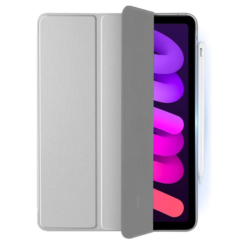 ESR Compatible with IPad Mini 7/6 Case, 2024 New Mini Protective Cover, 8.3-Inch A17 Pro Apple Tablet, Magnetic Double-Sided Clamping, Slim Heat Dissipation, Silver-Gray Color