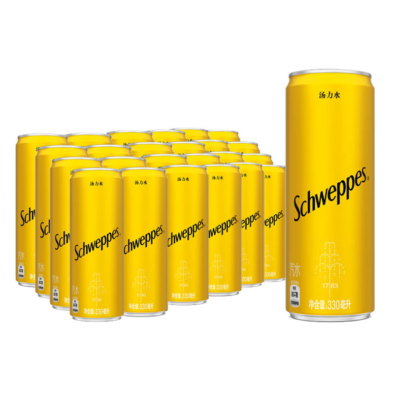 可口可乐（Coca-Cola）怡泉（Schweppes） 汤力水苏打水 汽水饮料 330ml*24罐
