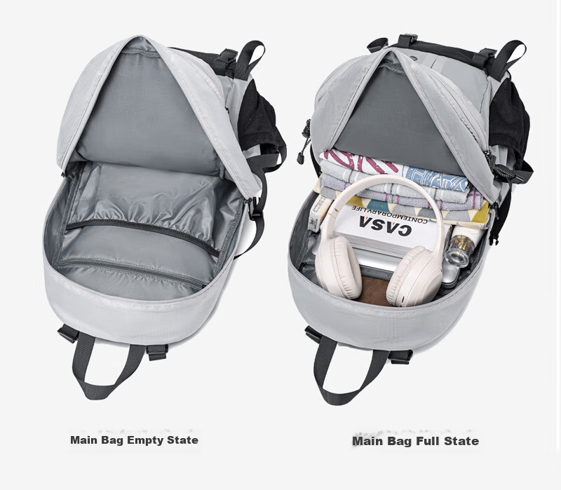 WEWOO Outdoor Hiking Backpack, Lightweight Rucksack, Professional New Model, Large Capacity, Travel Sports Waterproof Nylon, White 19
