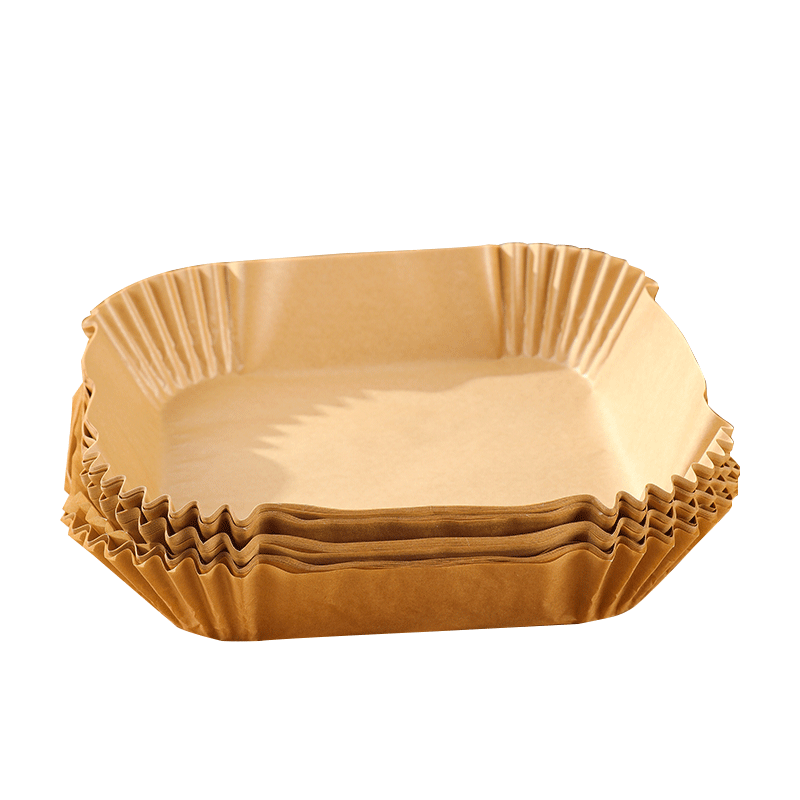 Kaulus Air Fryer Paper Trays, Baking Tools for Home Oven, Silicone Oil Paper Bowls And Plates, 100 Square Paper Trays