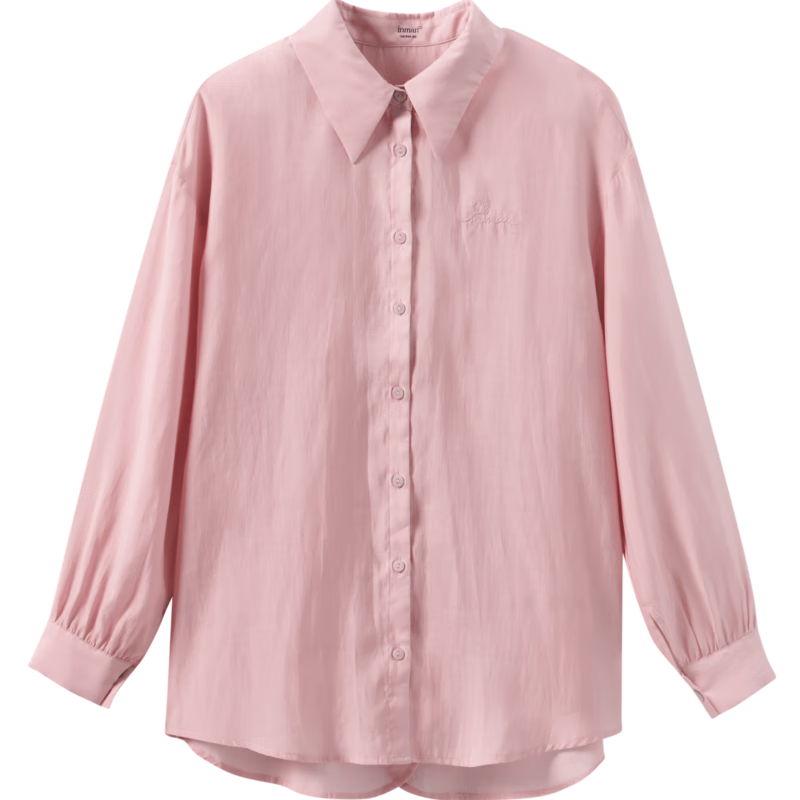 INMAN Lyocell Tencel Women's Lightweight Blouse, 2026 Summer New Shirt Top, Classic Style - Pink, Size M