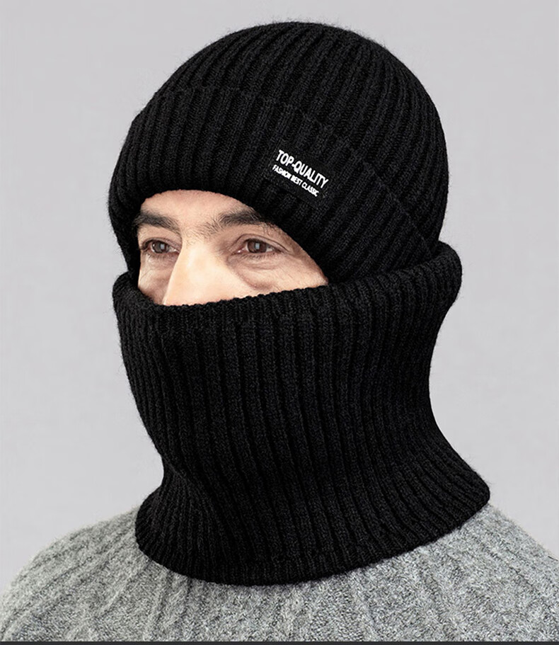 RED DRAGONFLY Hat for Men, Winter Season, Middle-Aged And Elderly, Grandfathers And Fathers, Cold Protection, Warmth, Windproof, Fleece-Lined, Thickened, Knitted Woolen Cap for The Elderly 4