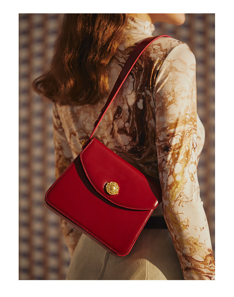 La Festin Handbag, 2026 New Style Sugar Cube Bag, Underarm Red Wedding Bride Tote Small Square Bag, Birthday Gift for Wome 22
