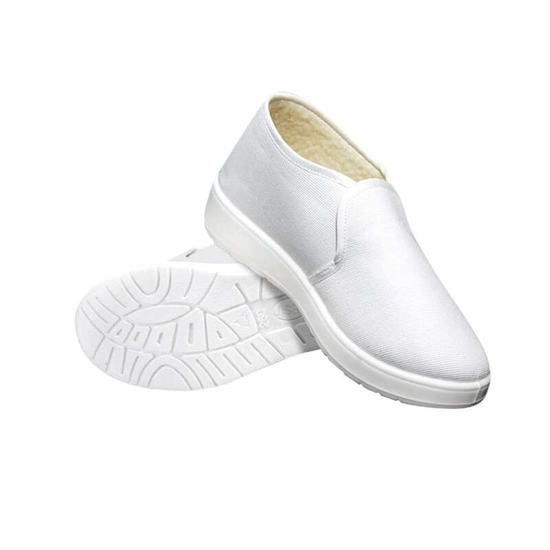 Mulang Anti-Static Cotton Shoes Dust-Free Workshop Protective Shoes Laboratory Clean Shoes Unisex Winter Warm Work Shoes Cotton Shoes PU Sole White Size 38