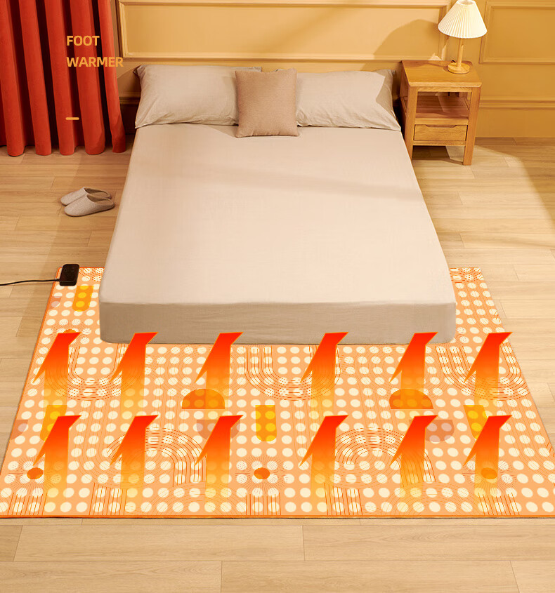 CHIGO Underfloor Heating Mat, Carbon Crystal Electric Heating Carpet, Automatic Power-Off, for Home Living Room Use, Floor Mat [50x150cm] 8