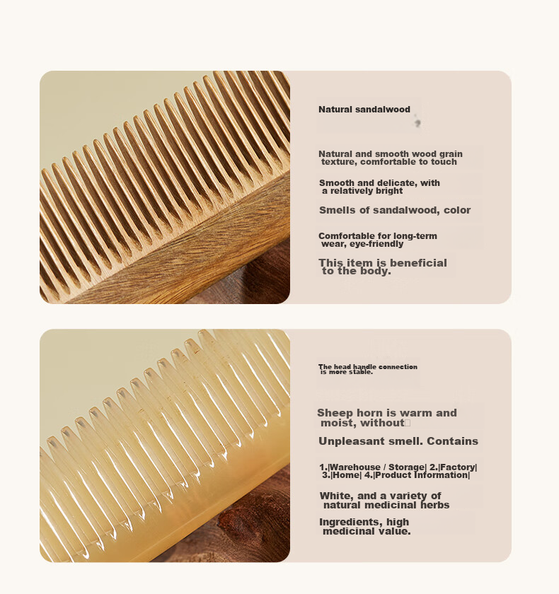 Chuxin Natural Sheep Horn Comb, Pointed Tail Comb with Fine Teeth, Dense Comb for Parting Hair, Braiding, Children, Girls, Women, Specialized Comb for Ladies, Baby Comb 7