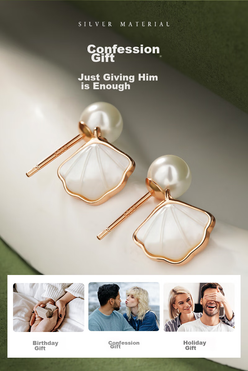 MANHE S925 Silver Stud Earrings for Women, Practical Birthday Valentine's Day Gift for Girlfriend 7