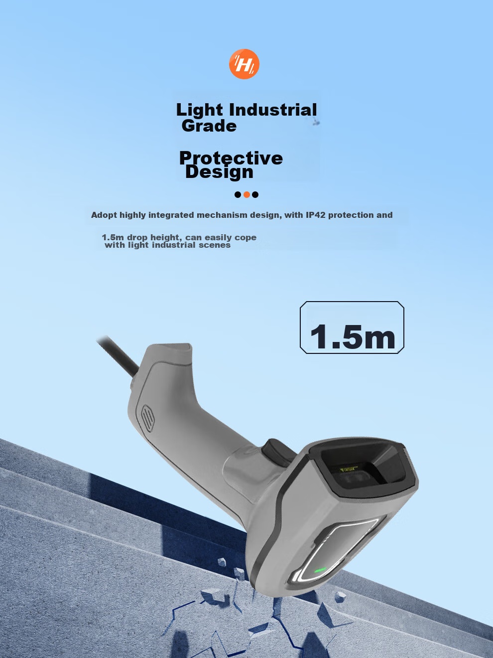Haikangwei Shidaoqiren Barcode Scanner for One-Dimensional And Two-Dimensional Codes, Express Delivery, Supermarket Cashier, Logistics Warehouse, Pharmaceutical Traceability Barcode, High-Density Scanner MV-IDH3000 Series 6