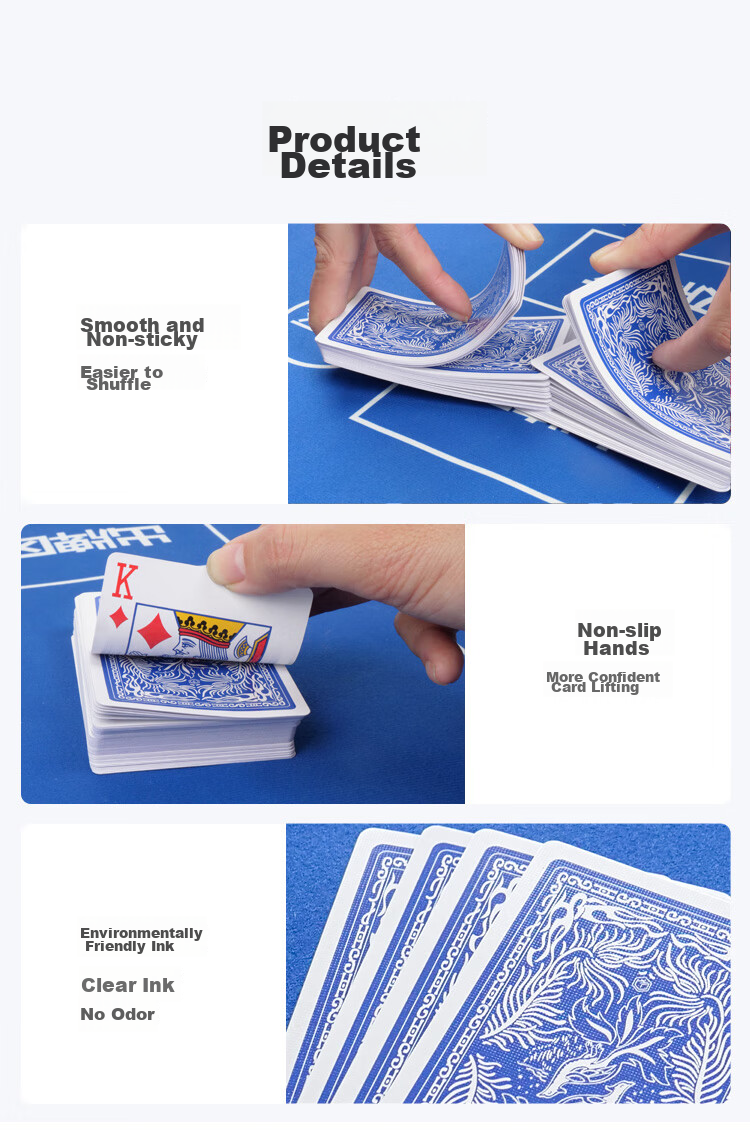 JD Original High-Quality Grade A Blue Core Paper Guandan Special Playing Cards, Durable Competition Cards with Large Print, 10 Decks, Back-To Seaso 8