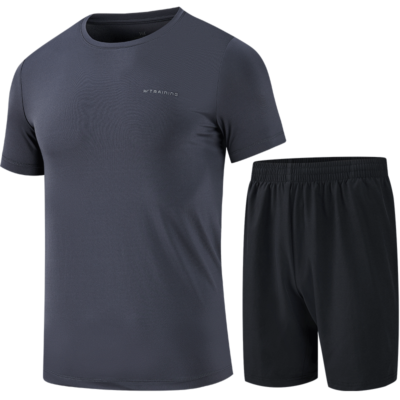 361° Men's Running Sports Set Casual Fitness Loose Short Sleeve T-Shirt and Shorts Summer Two-Piece Set 652414001H-4