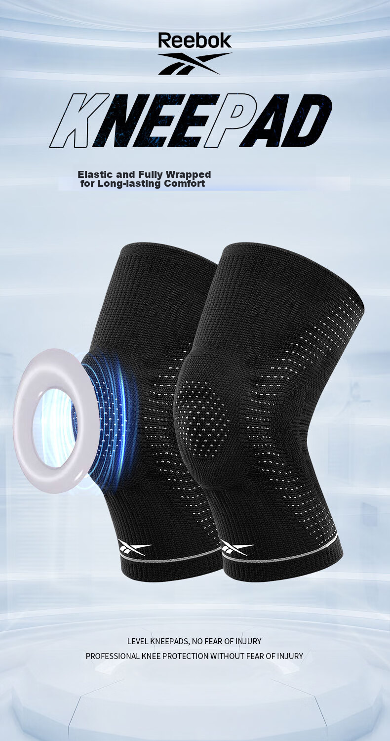 Reebok Knee Pads for Sports, Meniscus Protection, Running, Basketball, Unisex, Warmth, Patella Support, Badminton, Hiking, Soccer Knee Guards 1
