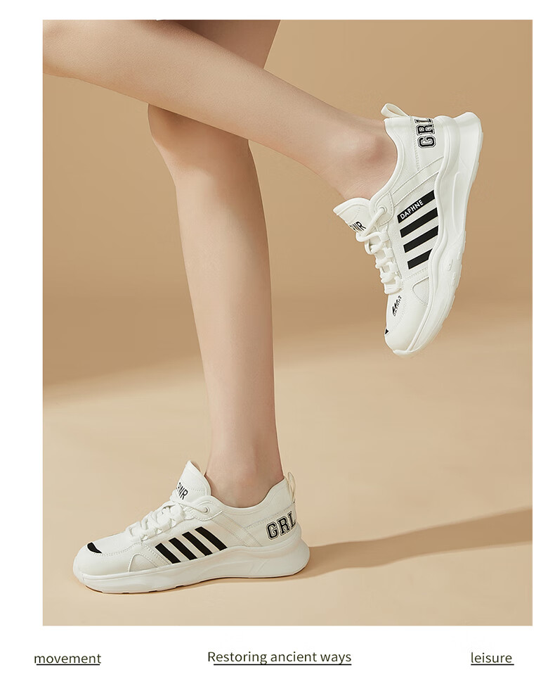 DAPHNE Women's Soft-Soled Sneakers, Thick-Soled Lightweight Fashionable Breathable Casual Running Shoes for Women 4623303071 White 39 9