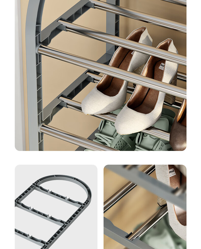 Leaijia Multi-Tier Shoe Rack, Simple Storage Shelf for Entryway, Reinforced And Widened Steel Tube Shoe Rack for Dormitory And Living Room 11