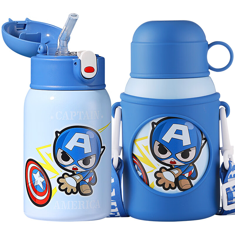 Disney Children's Insulated Cup with Straw, 316 Stainless Steel Baby Direct Drinking Bottle, Boys And Girls Elementary School Students Double-Lid Water Cup