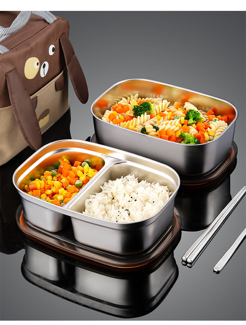 Newair Stainless Steel Lunch Box, Microwave-Safe Food-Grade Compartmented Container for Students And Office Workers, Bento Box 19