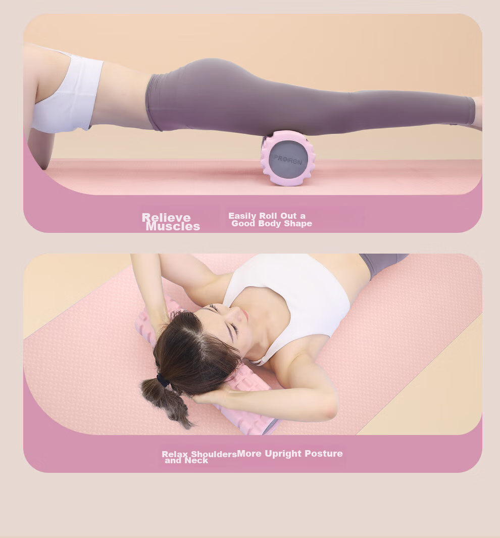 PROIRON Puli'ai Yoga Column Foam Roller Muscle Relaxation Solid Massage Stick Calf Roller for Beginners, Pink 17