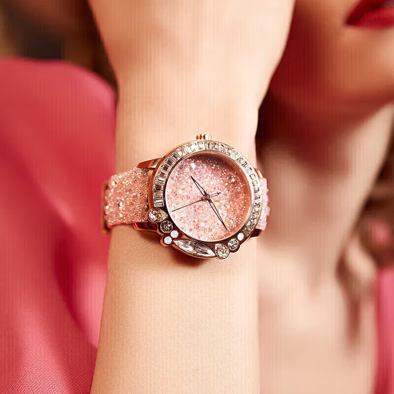 Galtiscopio American And European Style Starry Sky Crystal Small Diamond Women's Watch Quartz Watch Gift for Girlfriend, Holiday Present