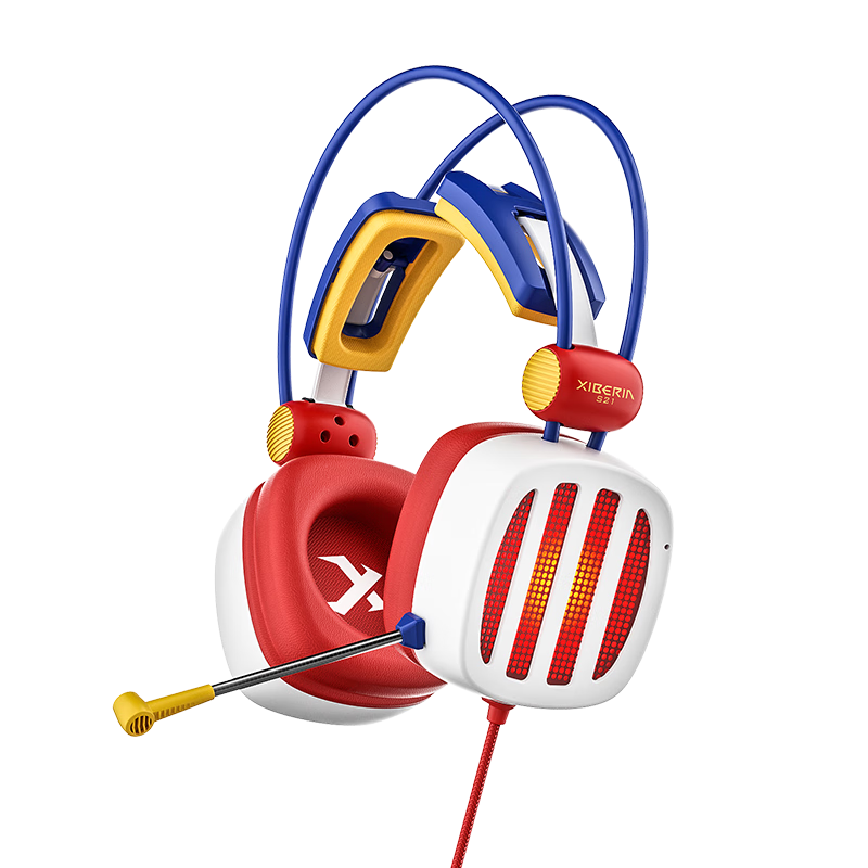 XIBERIA S21 Gaming Headset, Over-Ear Computer 7.1 Sound, Wired Earphones for Mobile Phones, Compatible with Delta Audio [Same As Used by Professionals]