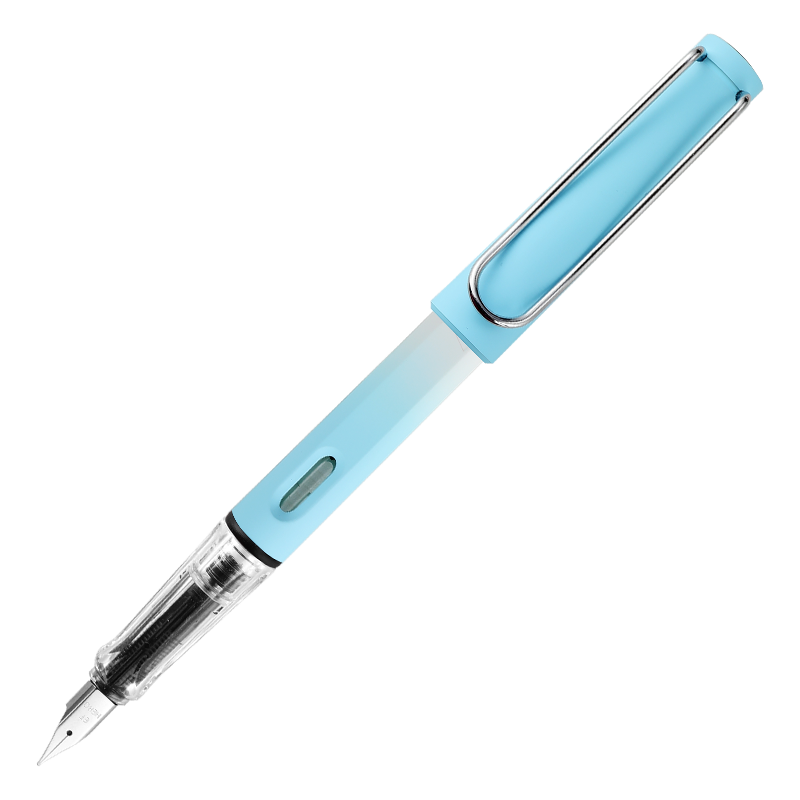 HERO Fountain Pen 359B Ergonomic Writing Pen for Boys And Girls, Suitable for Primary School Students Grades 3-6, Refillable Ink Cartridge, Birthday Gift for Children, EF Nib, Gradient Light Blue