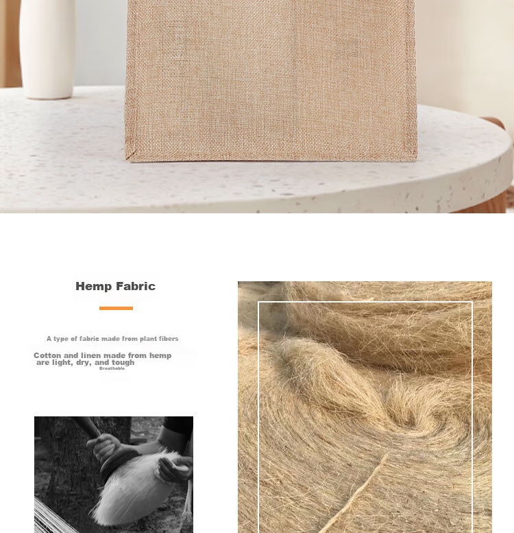 TaTanice Linen Bag, 1 Piece, Handbag, Holiday Gift Bag, Shopping Storage Bag, Lunch Box Bag 2