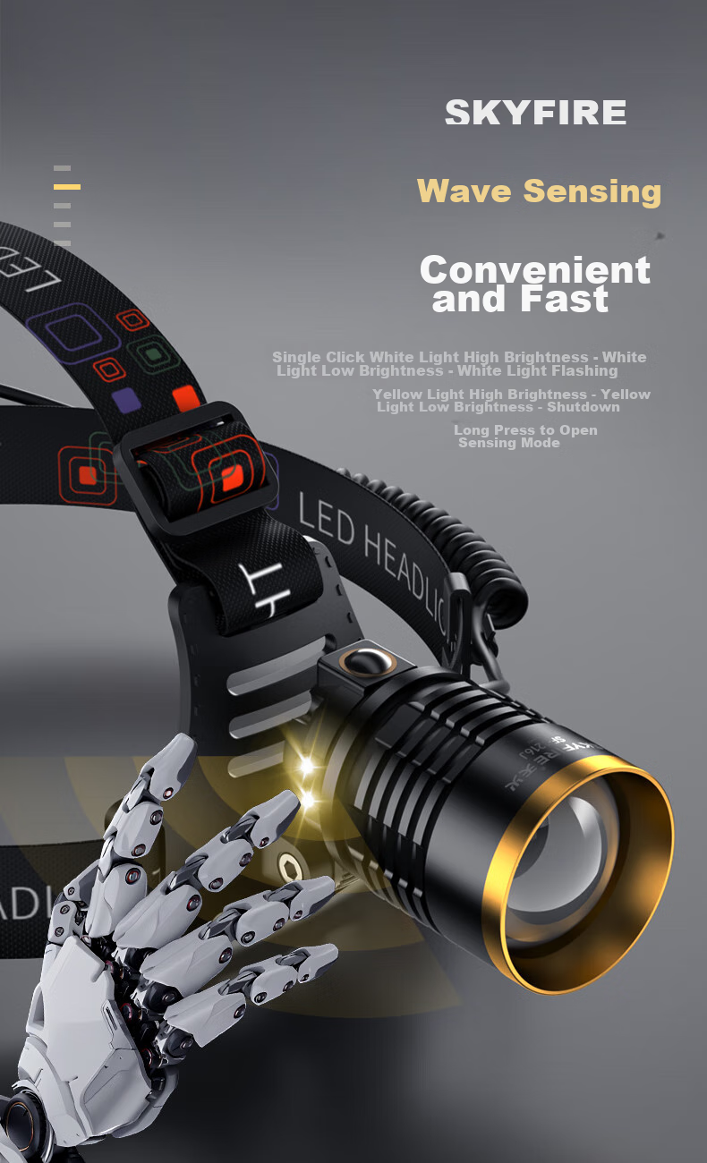 Tianhuo Rechargeable High-Brightness Headlamp Long-Lasting Waterproof Outdoor Headlight for Fishing Night Fishing Military Beachcombing 11