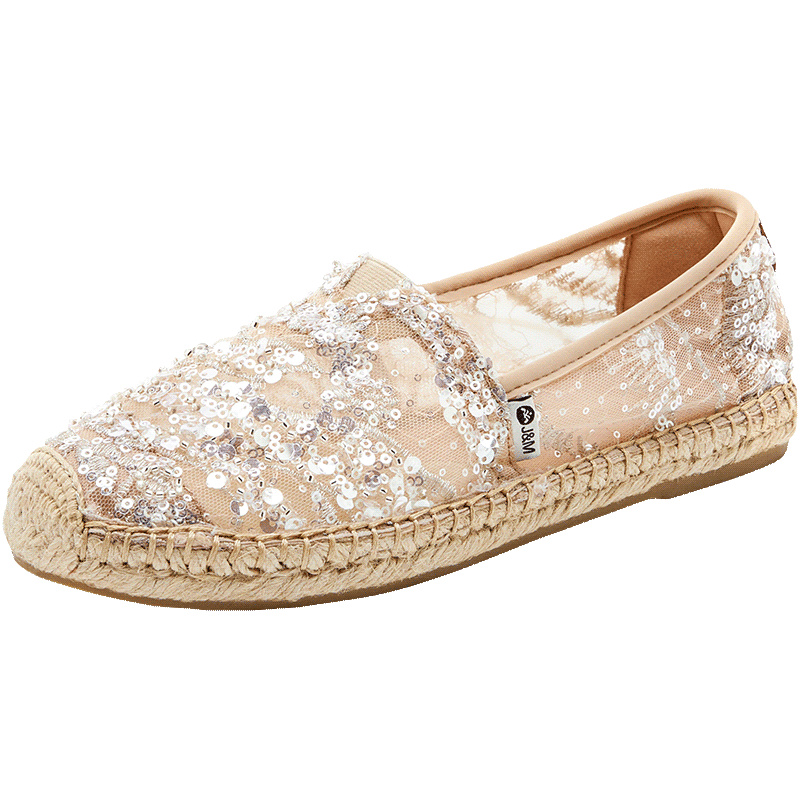 J&M Dong Xuan Same Style Fisherman Shoes for Women, Summer Hollow Breathable Canvas Shoes, Casual Slip-On Flat Single Shoes, Pink, Size 35