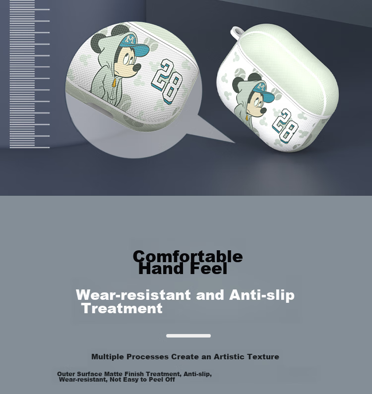 ESCASE AirPods Third Generation Protective Case, Apple Third Generation Earphone Case, Bluetooth Box Cartoon Wireless Silicone Texture Soft Trendy Earphone Accessory, Men's Personalized Creative Full Body Style, Gray 9