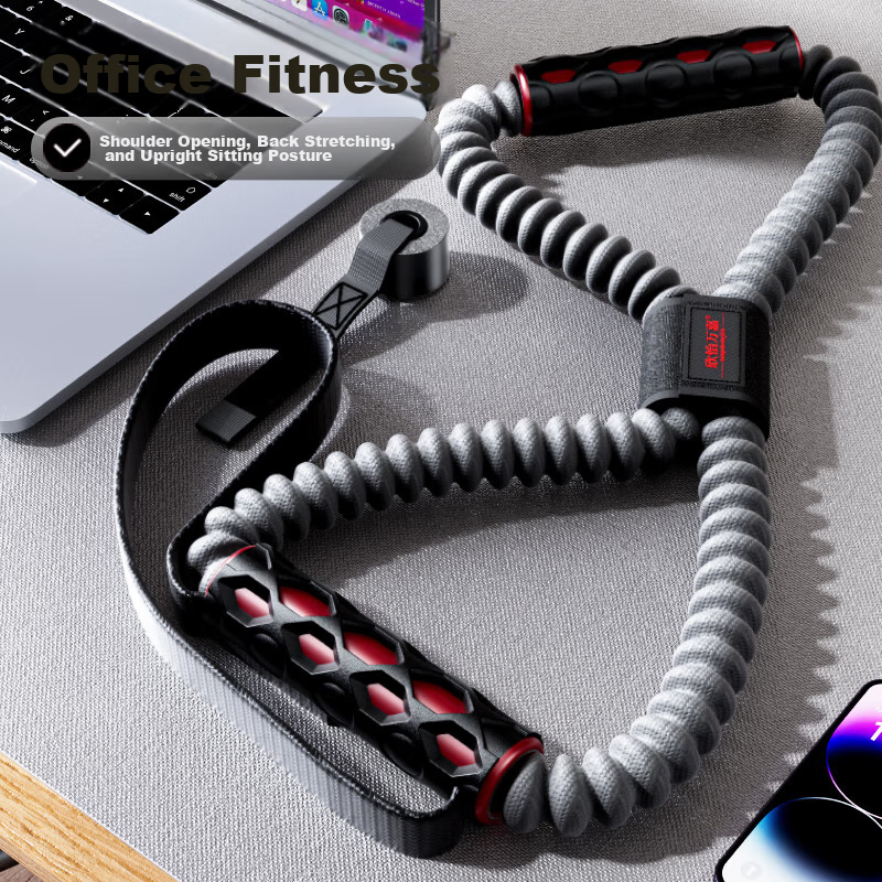 Xinyiwanjia 8-Character Pull-Up Equipment, Elastic Band Rope, Foot Pedal Fitness Stretching Band, Back-Opening Exercise, Shoulder-Strengthening Eight-Shaped Strength Training, Chest-Expanding