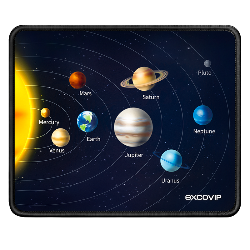 EXCO Solar System Fine Line Anime Cute Mouse Pad, Small Size with Locking Edge, Computer Laptop Keyboard Medium-Sized Accessory, Non-Slip, for Girls, Anime Style, Large Size, Office Add-On, 9461
