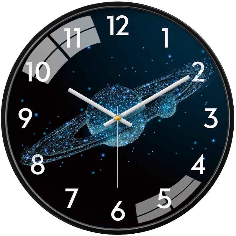 Momen Wall Clock, Living Room Bedroom Home Clock, Nordic Style Elegant Planet Clock, Wall-Mounted Quartz Clock, 30cm