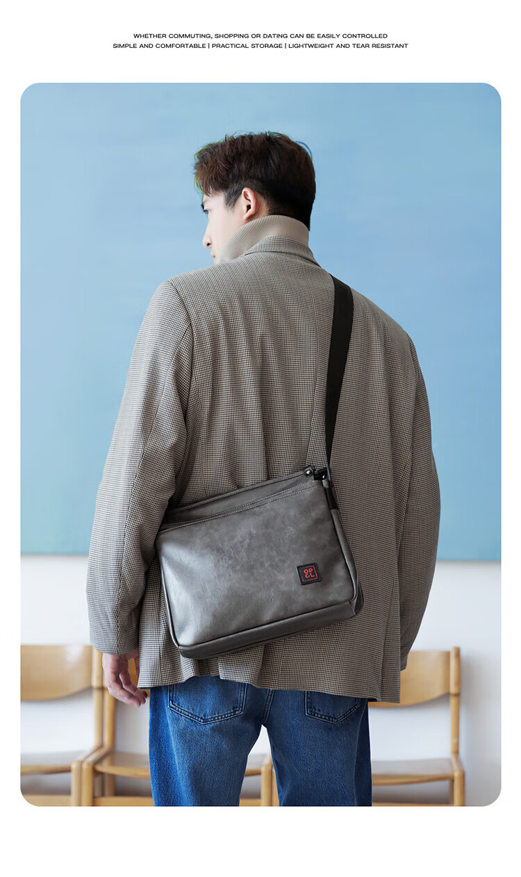 POLO Shoulder Bag for Men, Business Crossbody Bag, Casual Phone Bag, IPad Bag, Horizontal Style Sports Messenger Bag for Me 2