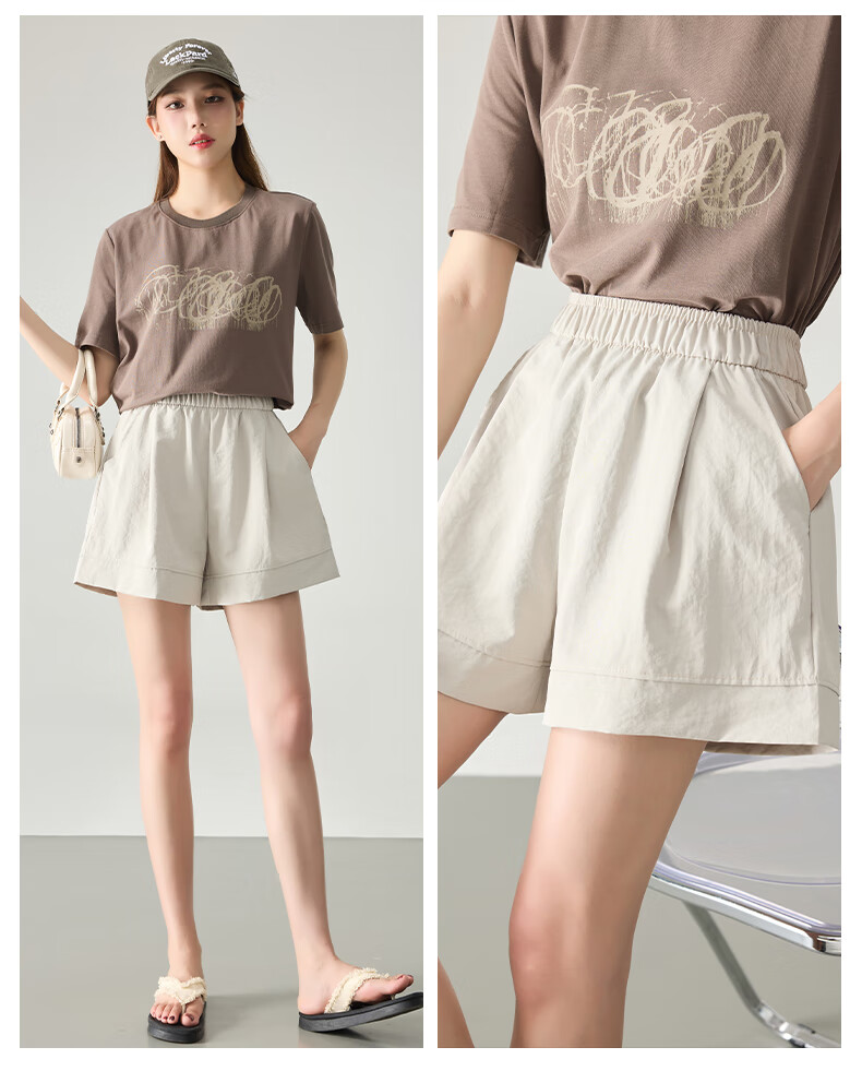 LangSha Ice Silk Yamamoto Shorts for Women, Summer 2026 Thin High-Waist Slimming Wide-Leg Mid-Length Pants, Fashionable Casual Shorts for Wome 10