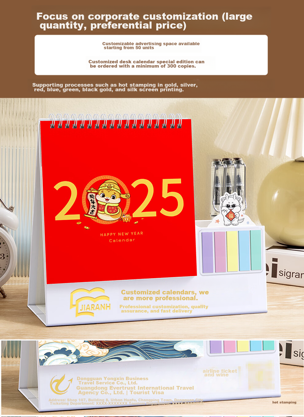 Longe 2026 Multifunctional Pen Holder Calendar with Large Grid, Writing Pad, Horse Year Calendar, Desktop Ornament, Table Calendar, Customizable 14